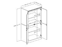 10072 Cherry Armoire Storage Cabinet - Morgan -4