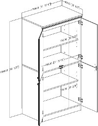 10074 Pine Armoire Storage Cabinet - Morgan -4