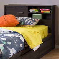 10091 Modern Gray Oak Twin Storage Headboard - Fynn