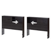 10091 Modern Gray Oak Twin Storage Headboard - Fynn -5