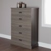 10118 Gray Oak 5-Drawer Chest - Gloria