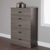 10118 Gray Oak 5-Drawer Chest - Gloria