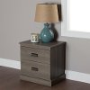 10119 Gray Oak 2-Drawer Nightstand - Gloria