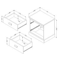 10119 Gray Oak 2-Drawer Nightstand - Gloria-4