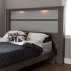10121 Gray Oak King Headboard with Lights - Gloria