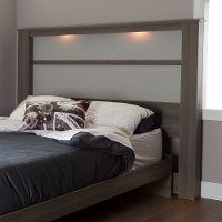 10121 Gray Oak King Headboard with Lights - Gloria