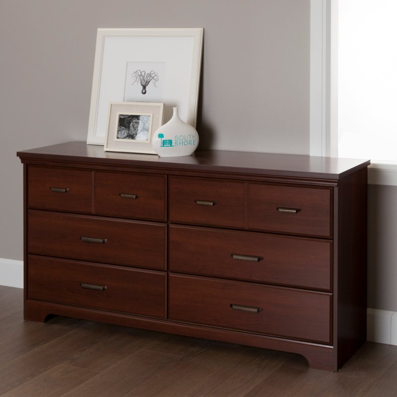 Cherry 6 Drawer Double Dresser Versa Rc Willey Furniture Store