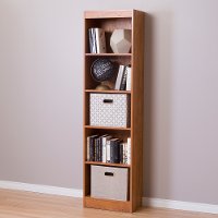 10129 Country Pine Narrow 5-Shelf Bookcase - Axess