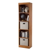 10129 Country Pine Narrow 5-Shelf Bookcase - Axess-2