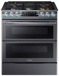 NX58K9850SG Samsung 5.8 cu. ft. Gas Slide-in Range - Black Stainless Steel
