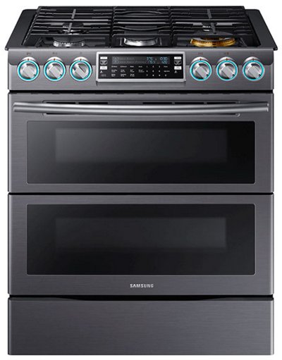 NX58K9850SG Samsung Gas Range with Dual Door - 5.8 cu. ft. Black Stainless Steel
