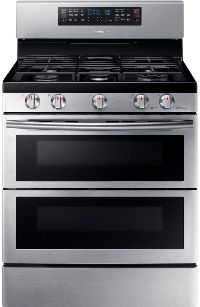 NX58K7850SS Samsung 5.8 cu. ft. Double Oven Gas Slide-in Range - Stainless Steel-1