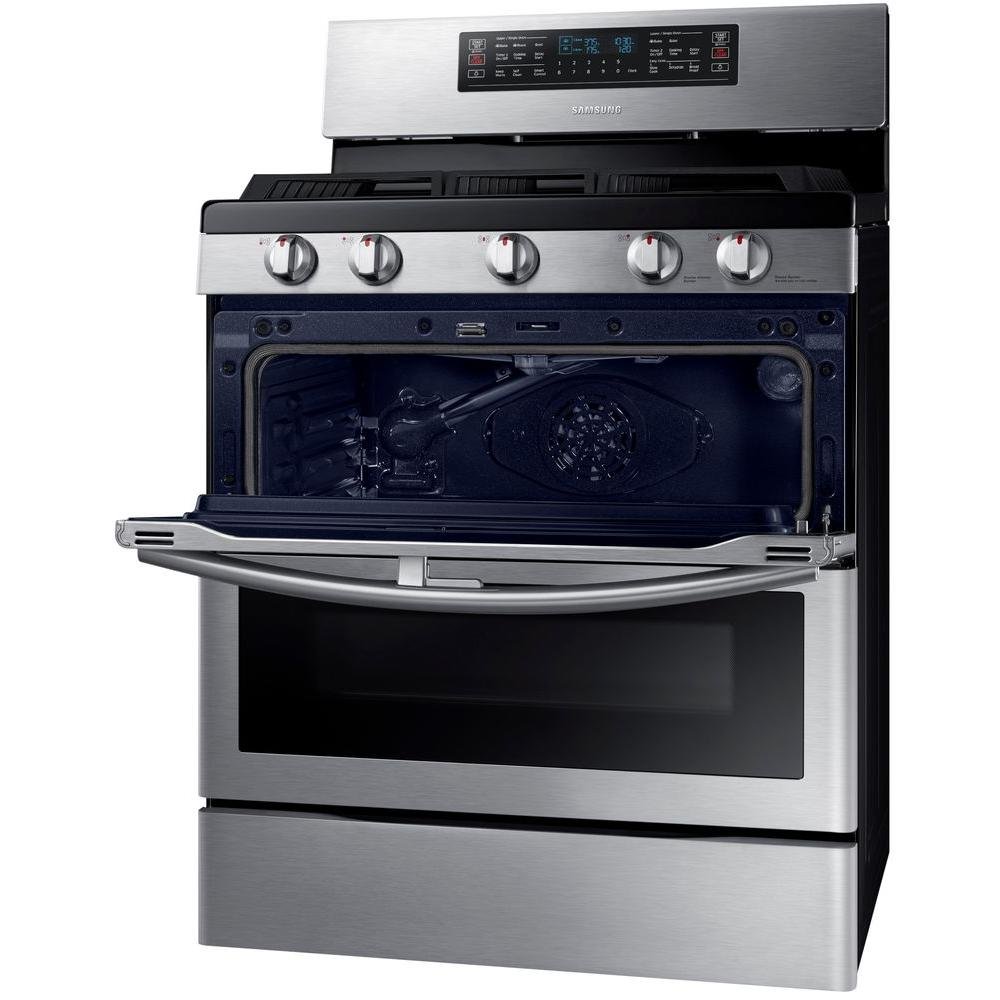 NX58K7850SS Samsung 5.8 cu. ft. Double Oven Gas Slide-in Range - Stainless Steel-5