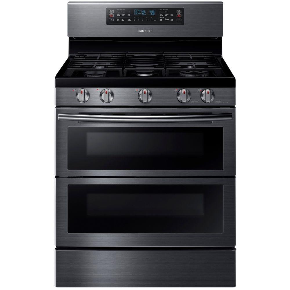NX58K7850SG Samsung Double Oven Gas Range - 5.8 cu. ft. Black Stainless Steel-1
