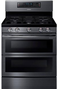 NX58K7850SG Samsung Double Oven Gas Range - 5.8 cu. ft. Black Stainless Steel