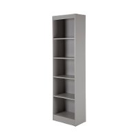 10134 Soft Gray Narrow 5-Shelf Bookcase - Axess-2