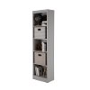 10134 Soft Gray Narrow 5-Shelf Bookcase - Axess-3