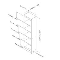 10134 Soft Gray Narrow 5-Shelf Bookcase - Axess-5
