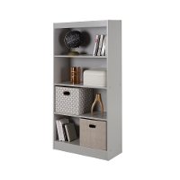 10136 Soft Gray 4-Shelf Bookcase - Axess-2