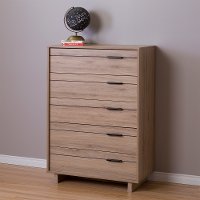 9067035 Rustic Oak 5-Drawer Chest - Fynn