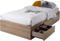 9067212 Rustic Oak Twin Storage Platform Bed - Fynn -3