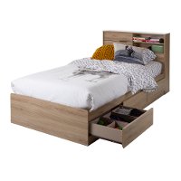 9067212 Rustic Oak Twin Storage Platform Bed - Fynn -5