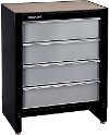 SGO-1604-PROJECTCNTR Stack-On Black and Silver 4-Drawer Project Storage Cabinet