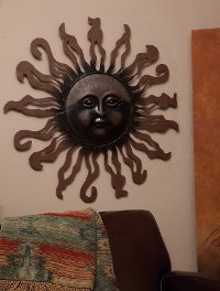 37 Inch Metal Sun Wall Decor