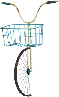 Front Basket Metal Bicycle Wall Decor and Planter