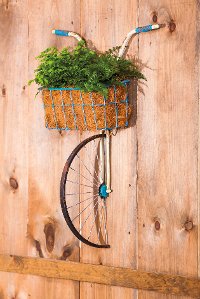 Front Basket Metal Bicycle Wall Decor and Planter-2