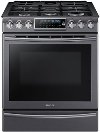 NX58K9500WG Samsung Gas Range - 5.8 cu. ft. Black Stainless Steel