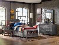 1265BTWSB Twin Panel Storage Bed with Storage Bench - Urban Quarters