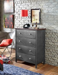 1265-784R Contemporary Metal 4-Drawer Chest - Urban Quarters