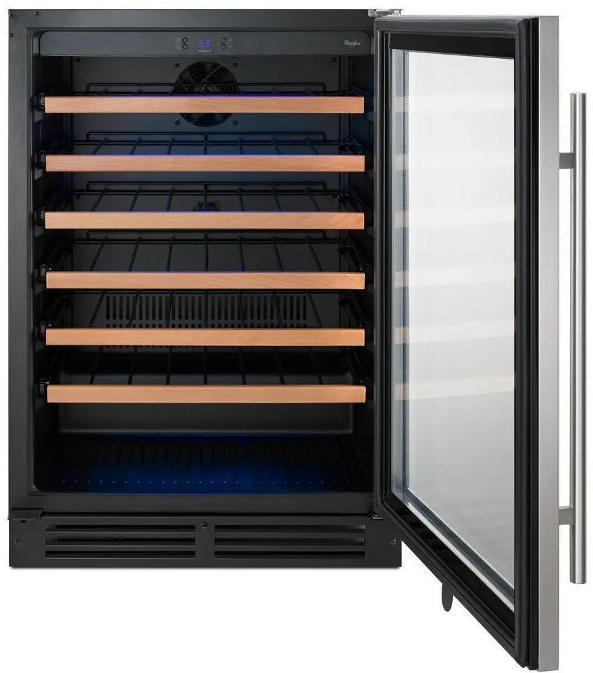 WUW35X24DS Whirlpool Undercounter Wine Cooler with Custom Temperature Control - Stainless Steel-3