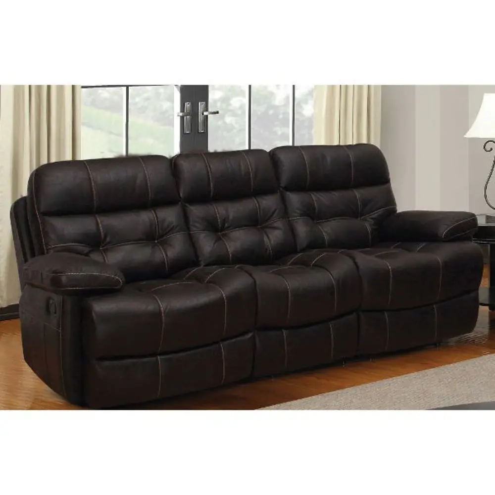 Black-Brown Reclining Sofa & Loveseat - James Collection-1