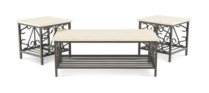 Fairhope Marble Top Table, Set of 3