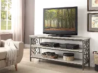 Fairhope White and Brown 60 TV Stand