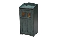 Sage Trash Bin with Slate Accents
