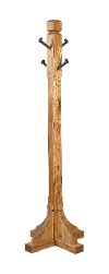 Rustic Oak Coat Rack with Railroad Spikes
