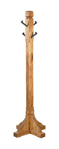 Rustic Oak Coat Rack with Railroad Spikes