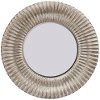 Round Distressed Wood Framed Mirror