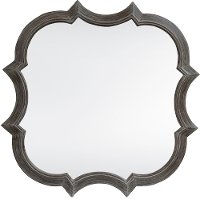 Distressed Wood Curved Mirror