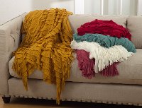 Vanilla Ruffle Throw
