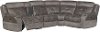 Gray 5 Piece Console Power Reclining Sectional Sofa - Denver
