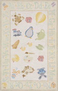 4 x 6 Small Baby Toys Yellow Area Rug - 'Lil Mo Classic