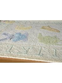 5' Round Baby Baby Toys Yellow Area Rug - 'Lil Mo Classic-2