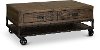 Rustic Brown Coffee Table on Wheels - Homestead-2