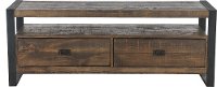 64 Inch Distressed Medium Brown TV Stand - Homestead