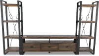 Rich Brown 3 Piece Rustic Large Entertainment Center - Homestead