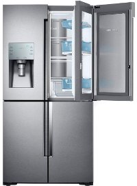 RF28K9380SR Samsung 4 Door French Door Smart Refrigerator with FoodShowcase and FlexZone - 28.0 cu. ft., 36 Inch Stainless Steel